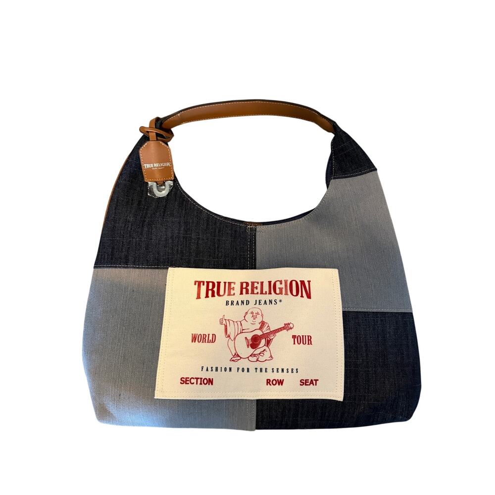 True Religion Large Patchwork Denim Hobo Bag | Buddha Boho Style